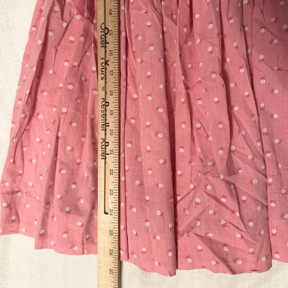Vintage Mousefeathers Floral Pink Sleeveless Girls Dress 6 Flap Collar